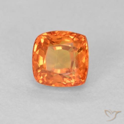 Zaffiro Arancione brillante naturale da 0.64 ct, Cuscino, VVS