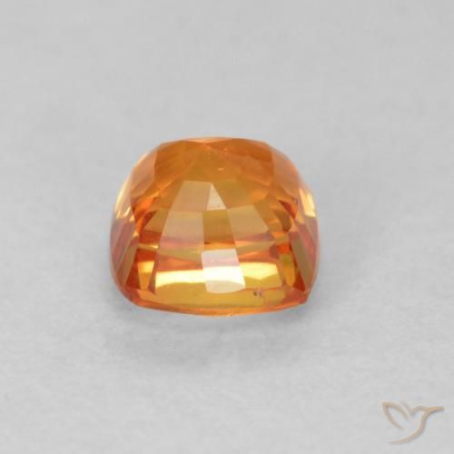 Zaffiro Arancione brillante naturale da 0.64 ct, Cuscino, VVS