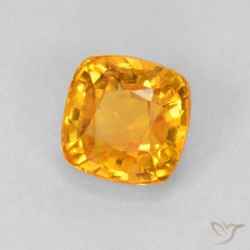 Zaffiro Arancio-Oro naturale da 0.76 ct, Cuscino, VVS
