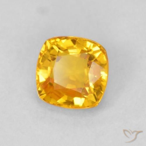 Zaffiro Dorato medio naturale da 0.63 ct, Cuscino, VVS