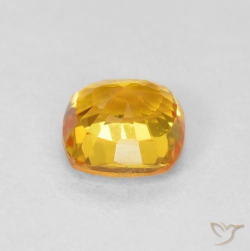 Zaffiro Dorato medio naturale da 0.63 ct, Cuscino, VVS