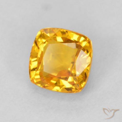 Zaffiro Arancio dorato naturale da 0.78 ct, Cuscino, VVS