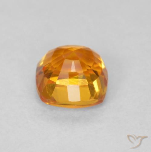 Zaffiro Arancione brillante naturale da 0.63 ct, Cuscino, VVS
