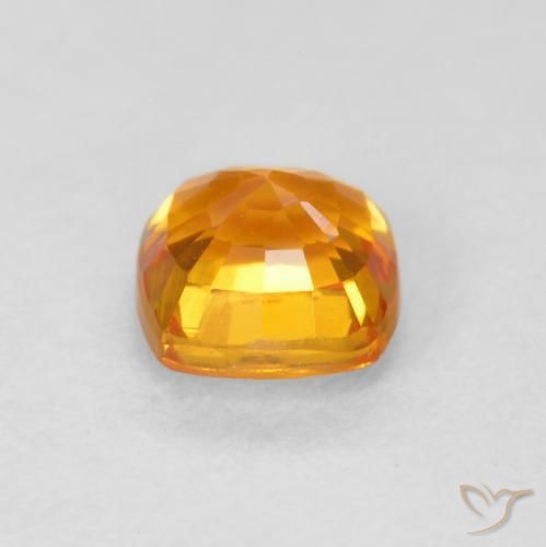 Zaffiro Arancione brillante naturale da 0.65 ct, Cuscino, VVS