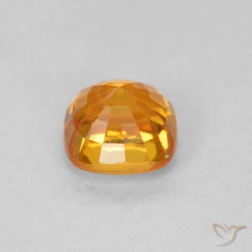 Zaffiro Arancione brillante naturale da 0.56 ct, Cuscino, VVS