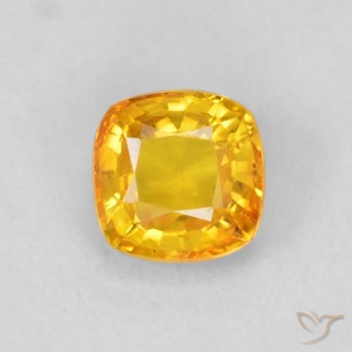 0.65ct Naturale Dorato medio Zaffiro, Cuscino, VVS