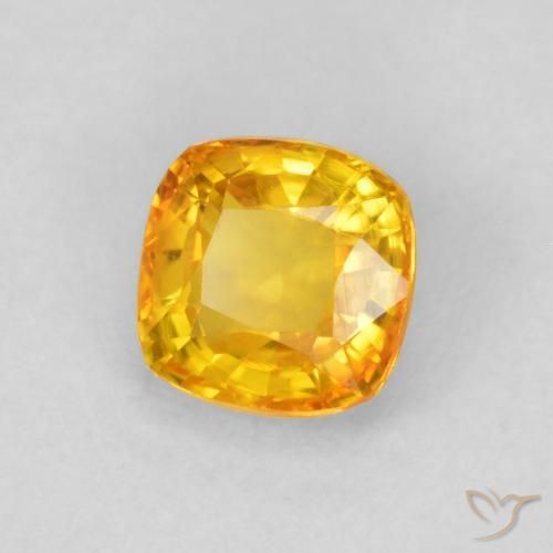 Zaffiro Dorato medio naturale da 0.65 ct, Cuscino, VVS