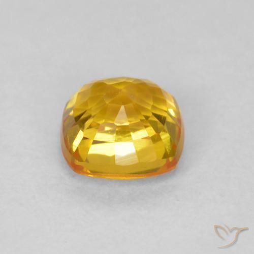 Zaffiro Dorato medio naturale da 0.65 ct, Cuscino, VVS