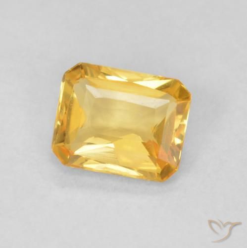 Zaffiro Oro medio naturale da 0.44 ct, Ottagonale / Taglio smeraldo, VVS