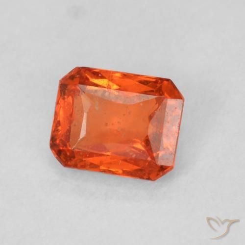 Zaffiro Arancio caldo naturale da 0.53 ct, Ottagonale / Taglio smeraldo, SI