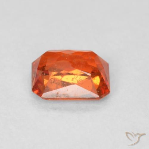 Zaffiro Arancio caldo naturale da 0.53 ct, Ottagonale / Taglio smeraldo, SI
