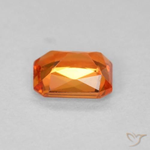 Zaffiro Arancia Fuoco naturale da 0.54 ct, Ottagonale / Taglio smeraldo, VS
