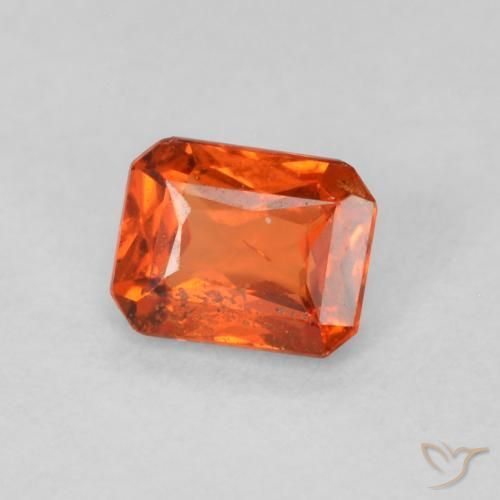 Zaffiro Arancione Ambra naturale da 0.47 ct, Ottagonale / Taglio smeraldo, SI