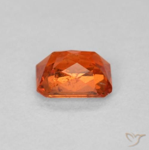 Zaffiro Arancione Ambra naturale da 0.47 ct, Ottagonale / Taglio smeraldo, SI