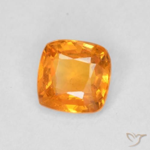 Zaffiro Arancione brillante naturale da 0.49 ct, Cuscino, VS