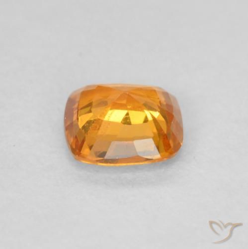 Zaffiro Arancione brillante naturale da 0.49 ct, Cuscino, VS