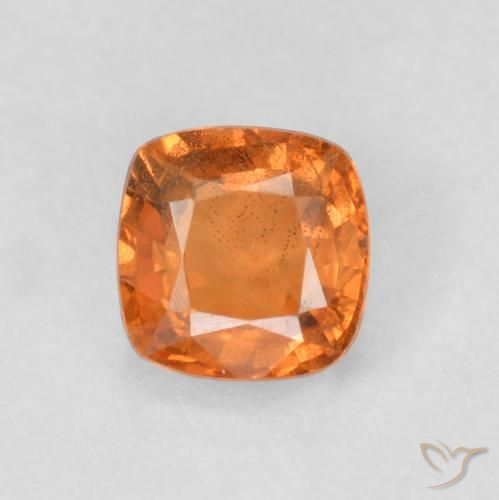 0.69ct Naturale Arancione scuro Zaffiro, Cuscino, VS