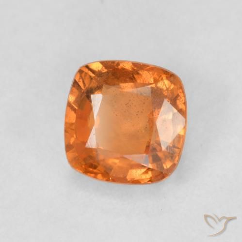 Zaffiro Arancione scuro naturale da 0.69 ct, Cuscino, VS