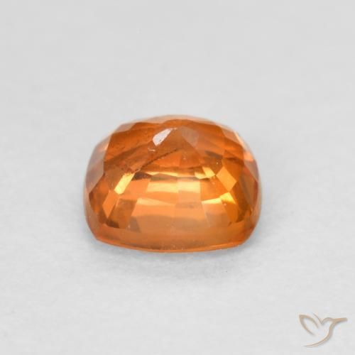 Zaffiro Arancione scuro naturale da 0.69 ct, Cuscino, VS