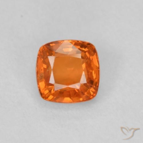 0.49ct Naturale Arancione Ambra Zaffiro, Cuscino, VS