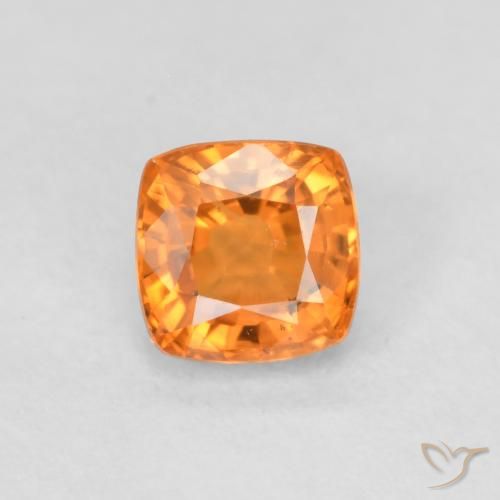 0.53ct Naturale Arancione Ambra Zaffiro, Cuscino, VS