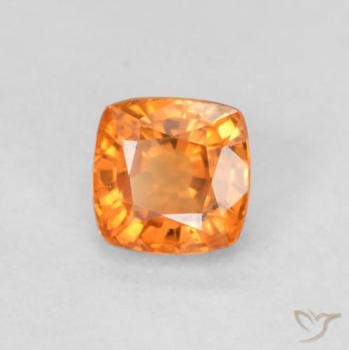 Zaffiro Arancione Ambra naturale da 0.53 ct, Cuscino, VS