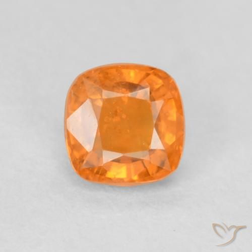 0.55ct Naturale Arancione brillante Zaffiro, Cuscino, VS