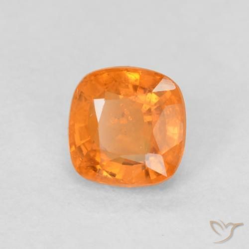Zaffiro Arancione brillante naturale da 0.55 ct, Cuscino, VS