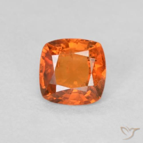 0.47ct Naturale Arancione rossastra Zaffiro, Cuscino, VS