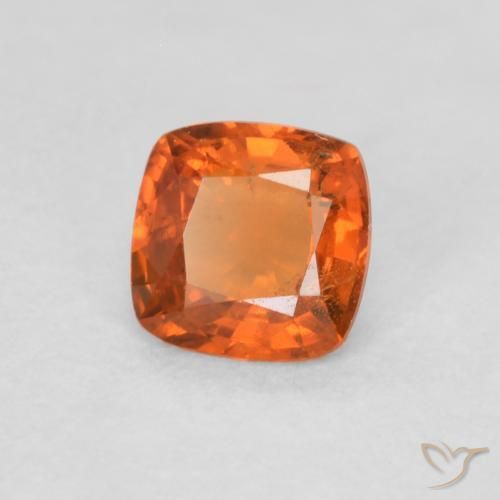 Zaffiro Arancione rossastra naturale da 0.47 ct, Cuscino, VS