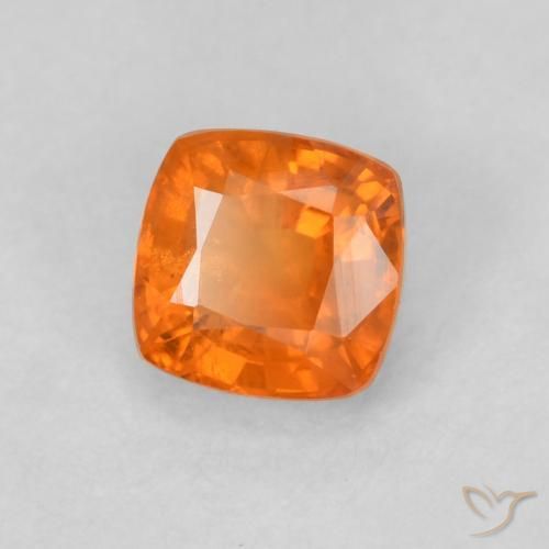 Zaffiro Arancia Fuoco naturale da 0.70 ct, Cuscino, VS