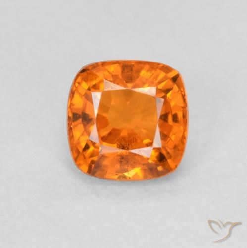 0.65ct Naturale Arancio Medio Zaffiro, Cuscino, VS