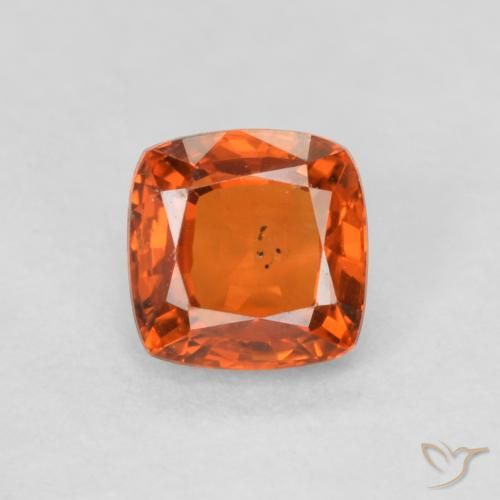 0.60ct Naturale Arancione rossastra Zaffiro, Cuscino, VS