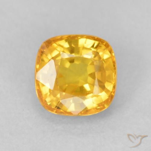 Zaffiro Arancio dorato naturale da 0.64 ct, Cuscino, VVS-VS