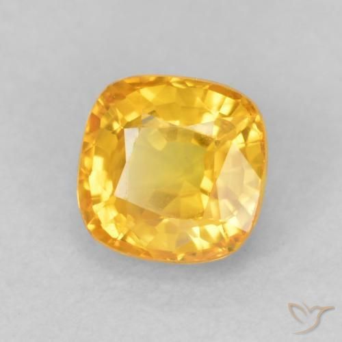 Zaffiro Arancio dorato naturale da 0.64 ct, Cuscino, VVS-VS