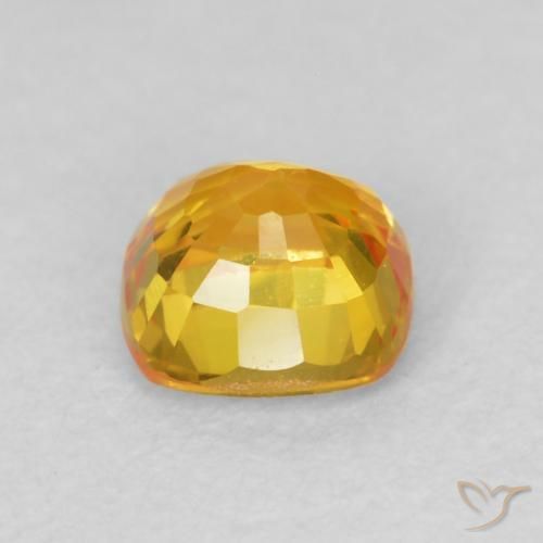 Zaffiro Arancio dorato naturale da 0.64 ct, Cuscino, VVS-VS