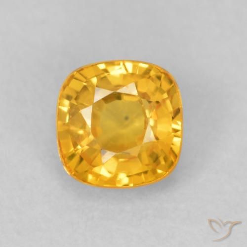 0.56ct Naturale Arancio dorato Zaffiro, Cuscino, VVS-VS