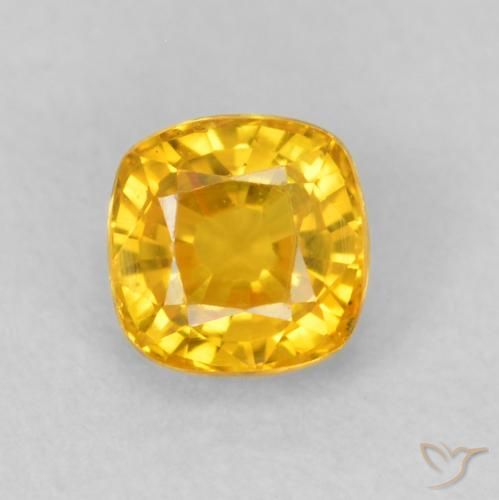 0.60ct Naturale Arancione-Oro Zaffiro, Cuscino, VVS-VS