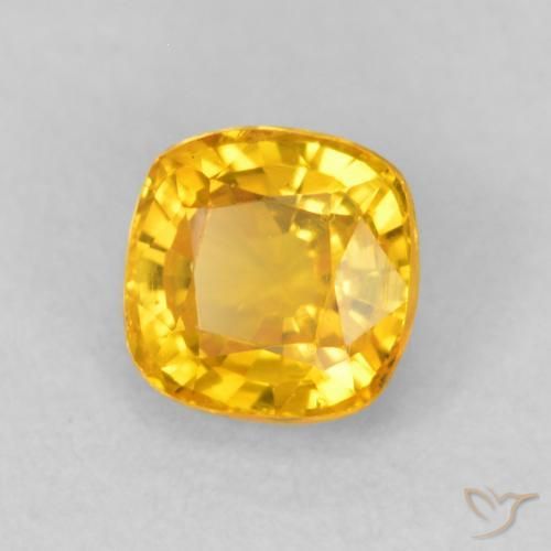 Zaffiro Arancione-Oro naturale da 0.60 ct, Cuscino, VVS-VS