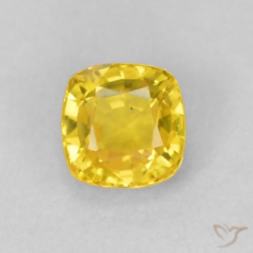 0.54ct Naturale Oro giallastro Zaffiro, Cuscino, VVS-VS