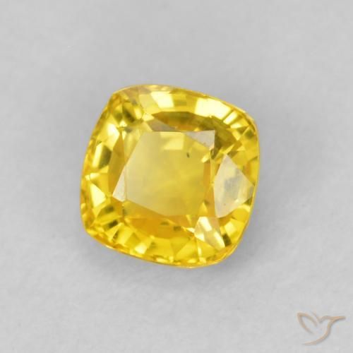Zaffiro Oro giallastro naturale da 0.54 ct, Cuscino, VVS-VS