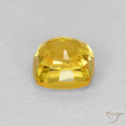 Zaffiro Oro giallastro naturale da 0.54 ct, Cuscino, VVS-VS