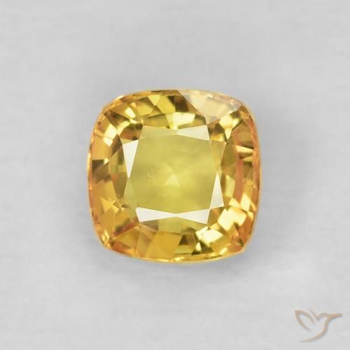 0.60ct Naturale Giallo medio Zaffiro, Cuscino, VVS-VS