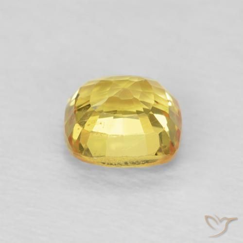 Zaffiro Giallo medio naturale da 0.60 ct, Cuscino, VVS-VS