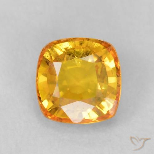0.68ct Naturale Arancio Medio Zaffiro, Cuscino, VS-SI