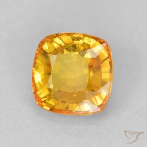 Zaffiro Arancio Medio naturale da 0.68 ct, Cuscino, VS-SI