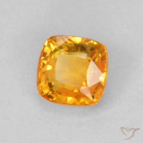 Zaffiro Arancio-Oro naturale da 0.52 ct, Cuscino, VVS-VS