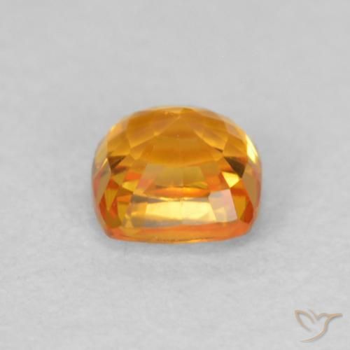 Zaffiro Arancio-Oro naturale da 0.52 ct, Cuscino, VVS-VS