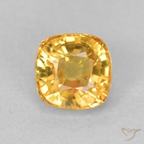 0.63ct Naturale Oro brillante Zaffiro, Cuscino, VS