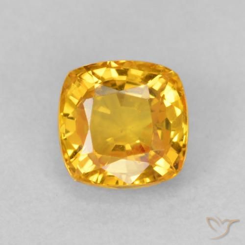 0.60ct Naturale Arancio Medio Zaffiro, Cuscino, VVS-VS